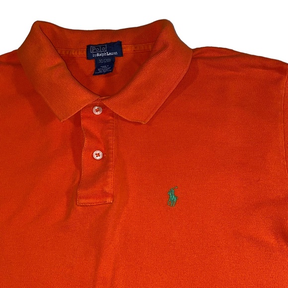 POLO Ralph Lauren Orange Polo Shirt - XL (20) Boy Teen - Picture 2 of 13